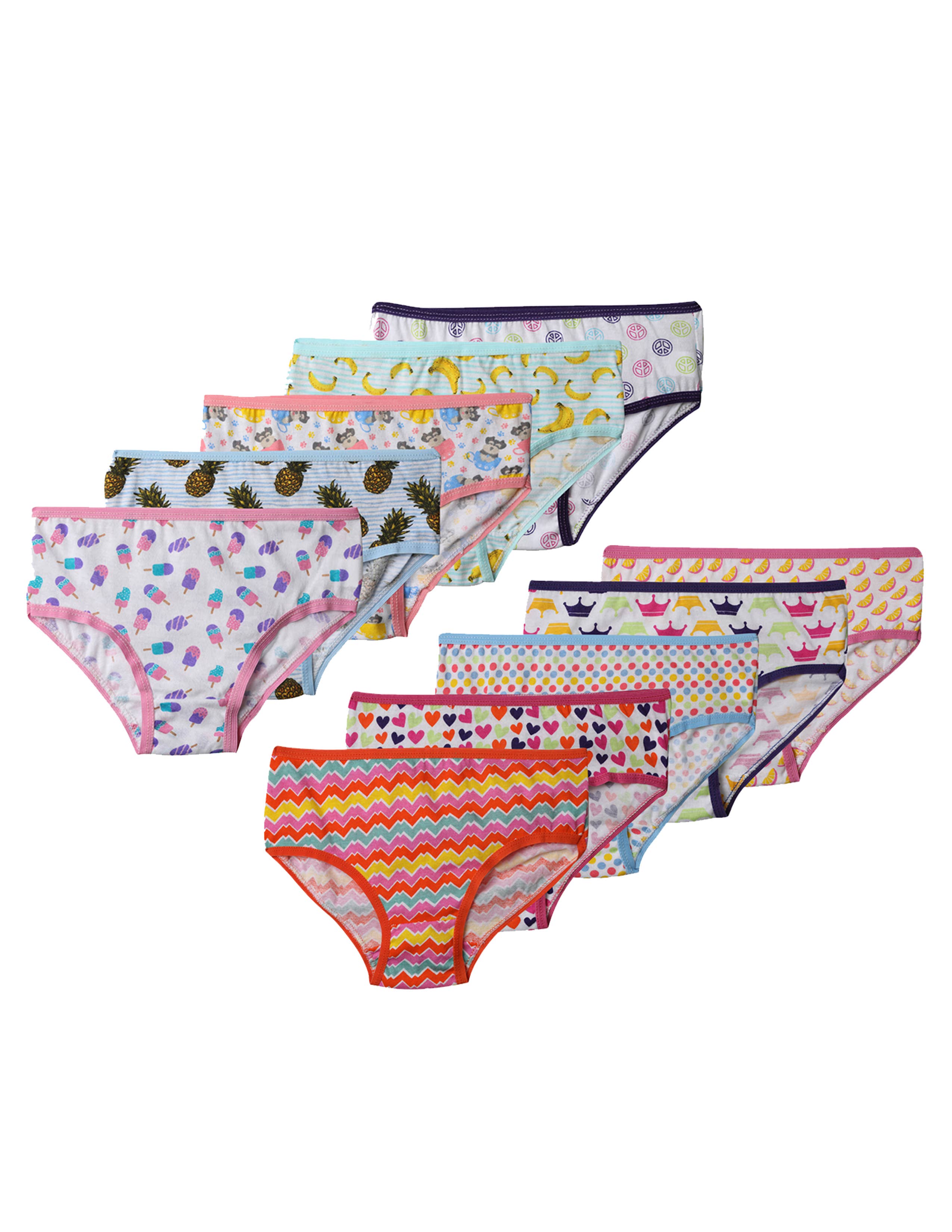 Isadora, Tipi toe, & James Fiallo - Vente Sous-vêtements – enfant - Lot de 5 culottes en coton sans étiquette pour fille Little Diva0