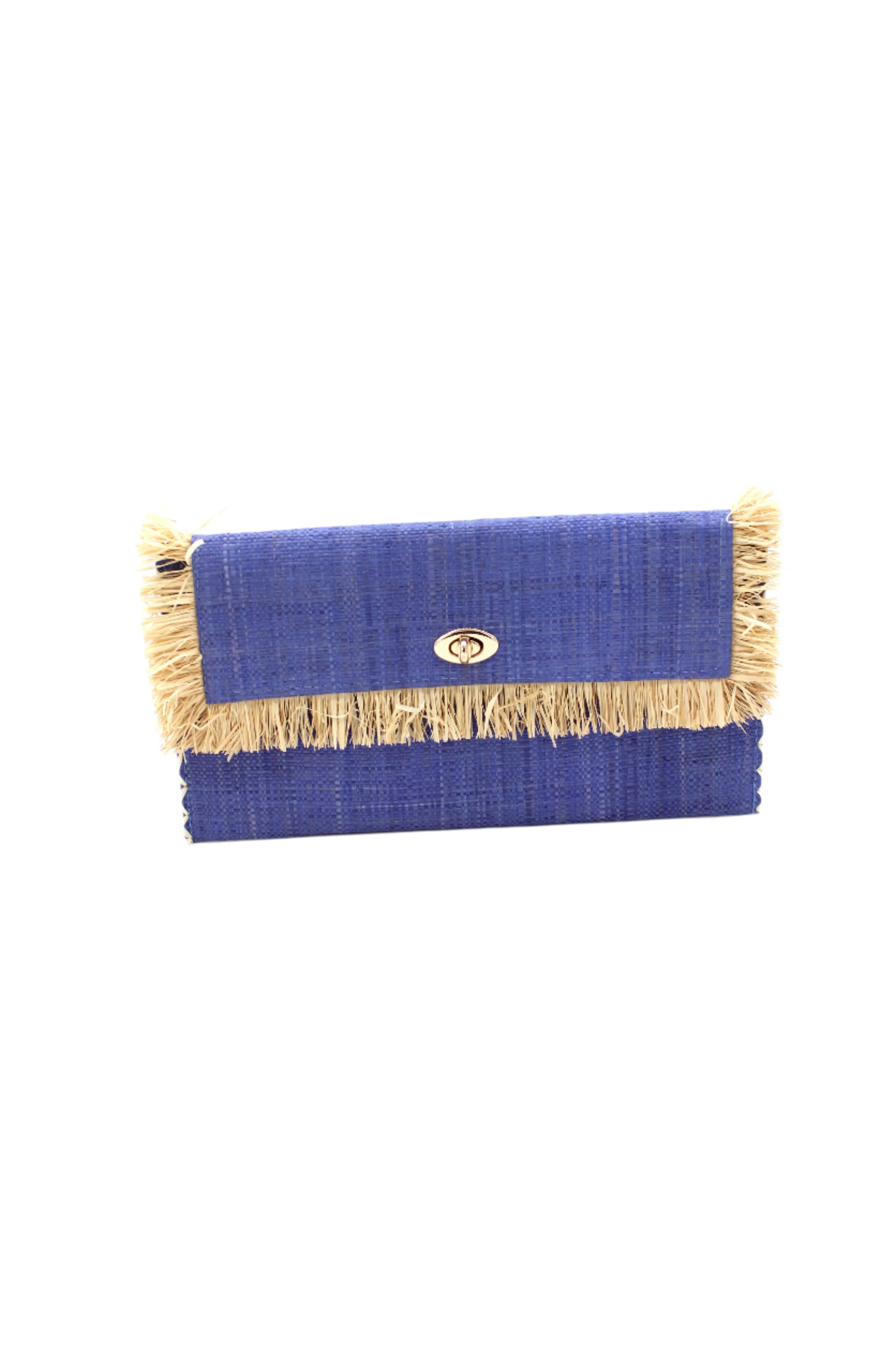 Shebobo - Vente Pochette – femme - Pochette Sophie en paille avec bordure à franges brutes13