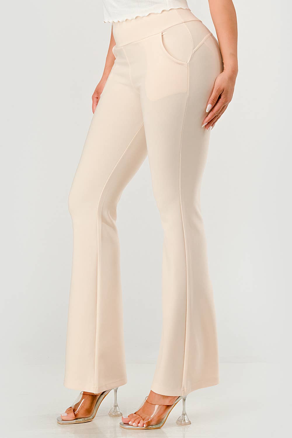 REDFINCH APPAREL INC - Wholesale Pants - Women's - Womens Tummy Control Butt Sculpting Flare Pants With Pockets36