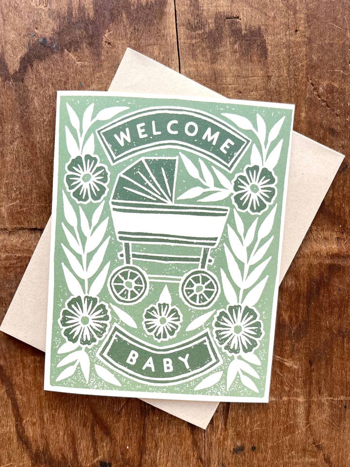 "Welcome Baby," Greeting Card for wholesale by Katharine Watson