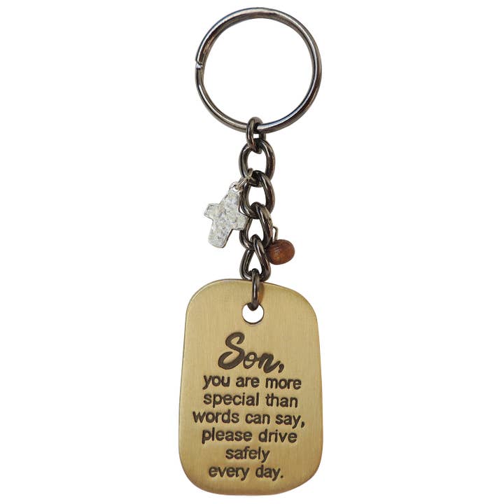 Son Drive Safely Key Ring for wholesale by Abbey + CA Gift