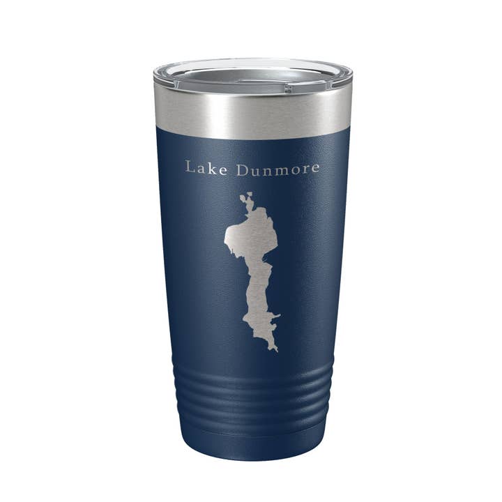CarveBright - Wholesale Insulated Mug/Tumbler - Lake Dunmore Map Tumbler Travel Mug Insulated Laser Engraved Coffee Cup Vermont 20 oz