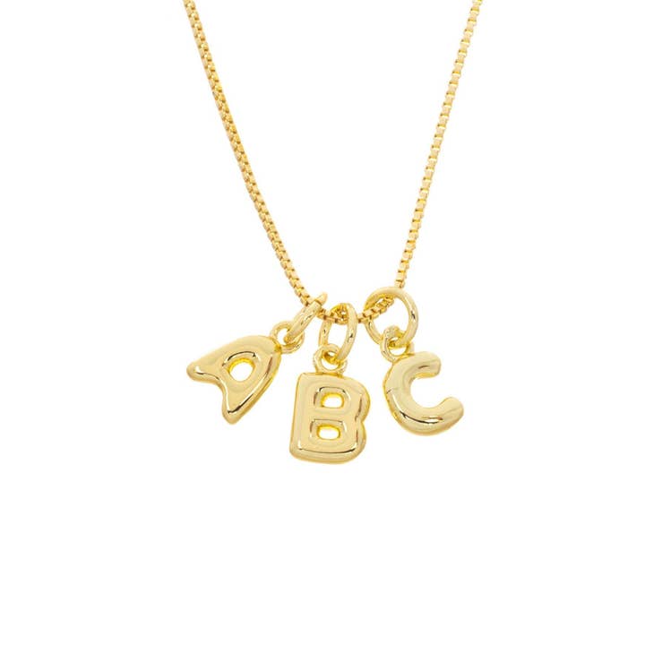 Jewel Pledge – wholesale Individual charm/pendant – Gold Balloon Alphabet Initial Letter Charm CPG8230