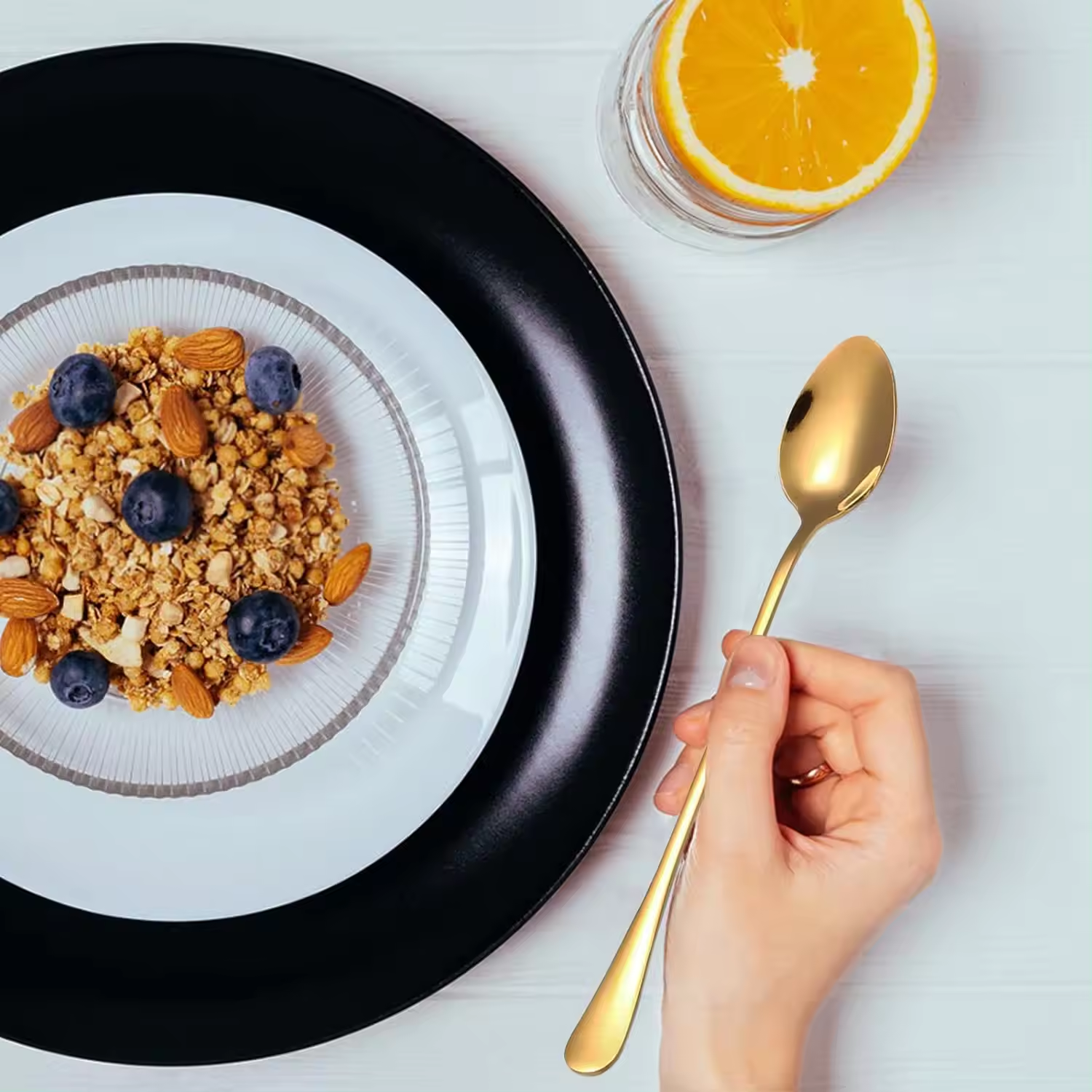 Sostraw & SmartThings - Wholesale Table Spoon (Cutlery) - Long Spoon - 2 shapes - 4 colors - Coffee, Tea, Ice cream10