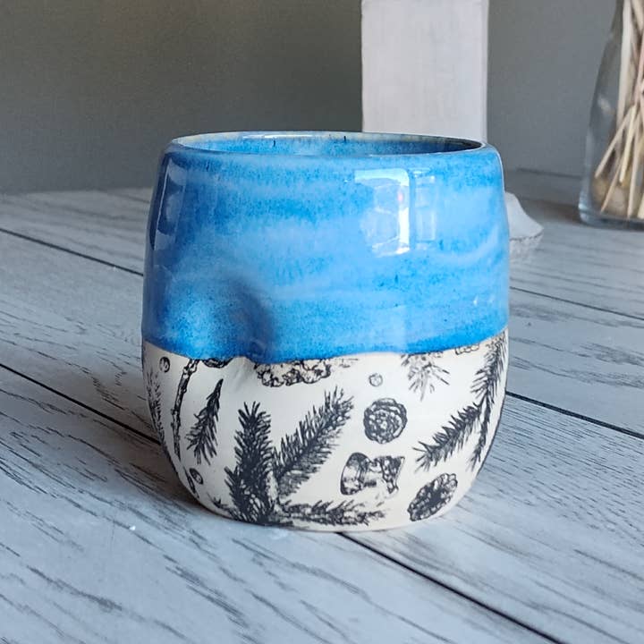 Rise and Design Art Studio - Wholesale Wine Glass - Ceramic Wine Glass – Pine Cone Pattern (10–12 oz)1