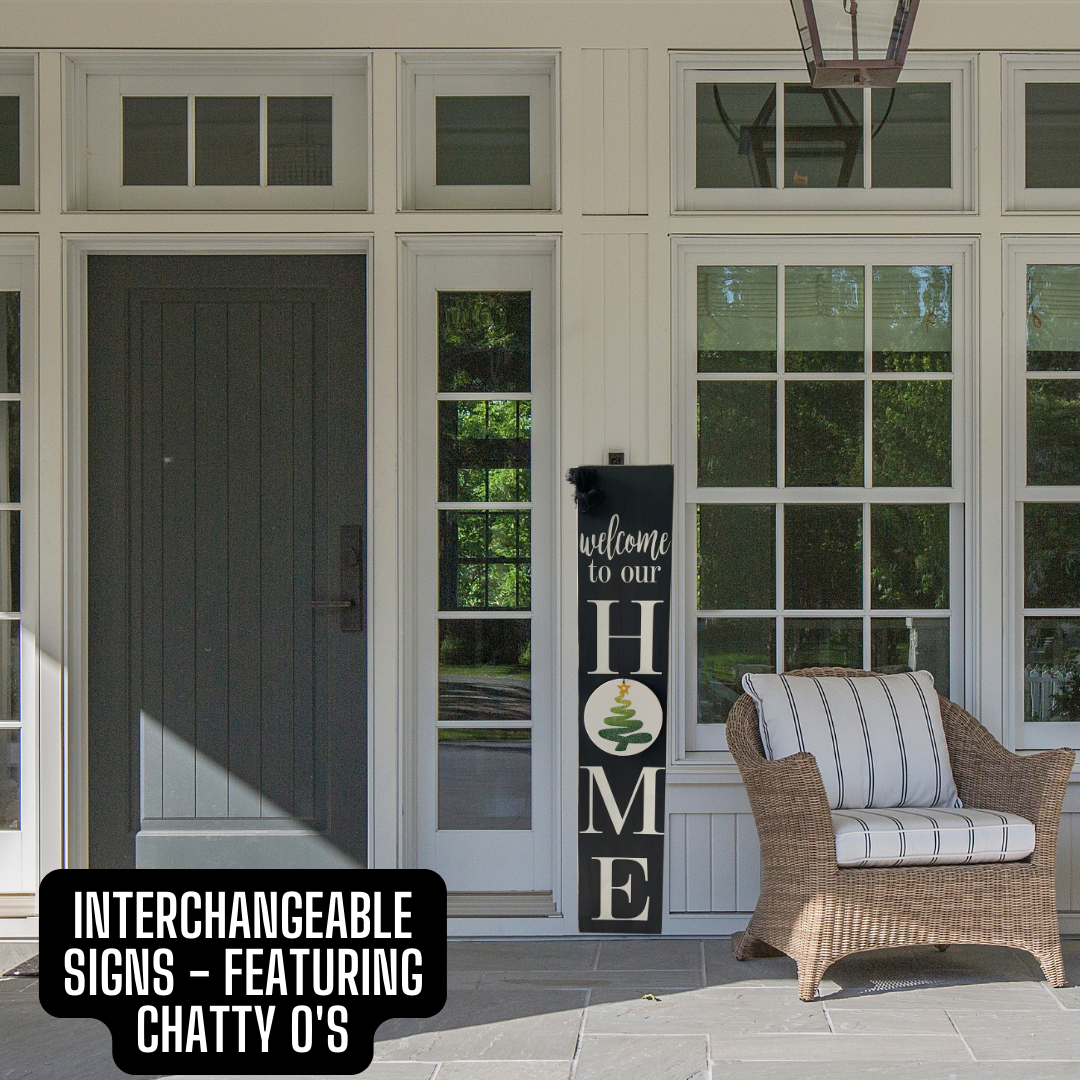 Chatty Timbers Marketplace - Wholesale Outdoor Sign - 4FT Welcome To Our Home Wooden Porch Sign - Interchangeable6