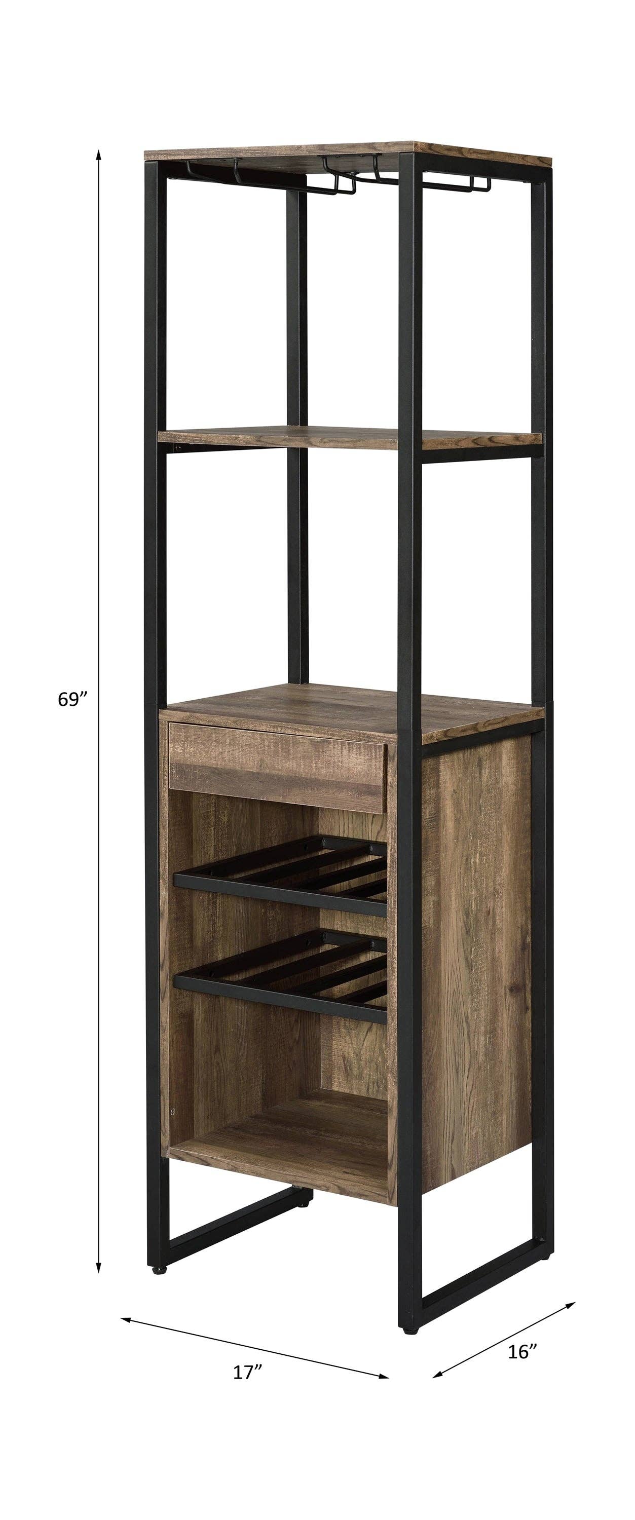 39F Inc. - Wholesale Wine Rack - Narik Weathered Oak Finish Wine Rack4