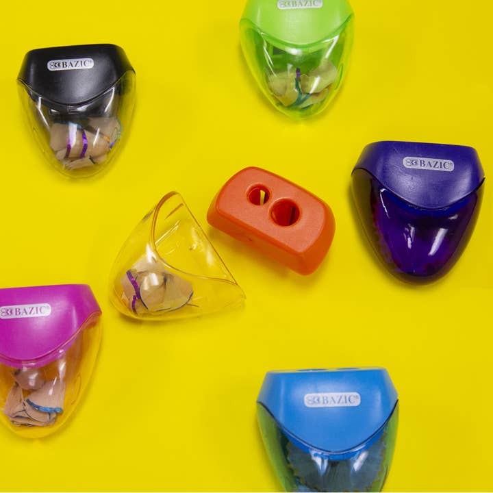 Luna Office Supply - Everyday Essential – wholesale Pencil sharpener – Dual Blades Sharpener with Triangle Receptacle- 2 Pack4
