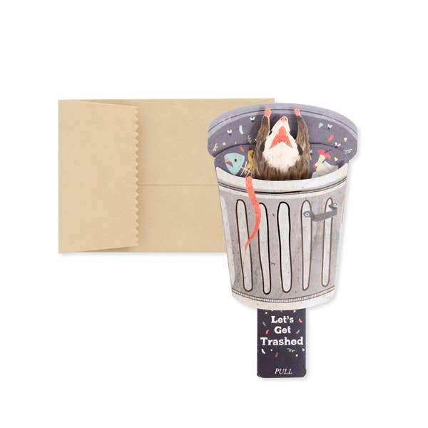 UWP Luxe - Wholesale Everyday Greeting Card - Trash Possum Mini Pop-Up Card