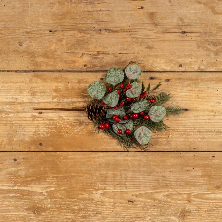 Ragon House - Wholesale Artificial Flowers - 16" PINE, EUCALYPTUS & BERRIES PICK