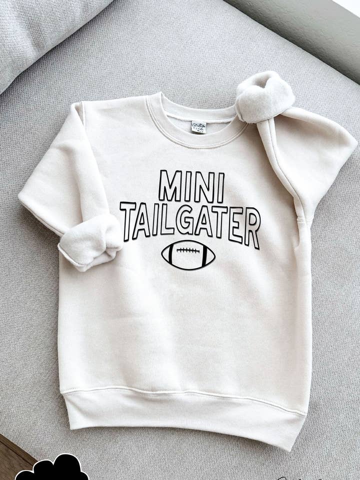 MINI TAILGATER PUFF Youth Unisex Graphic Sweatshirt for wholesale by OAT COLLECTIVE