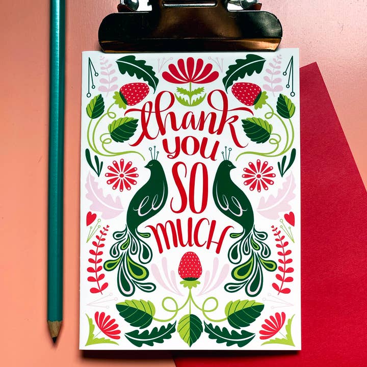 hey, alissandra - Vente Cartes de remerciements - Merci beaucoup (Garden Symmetry) - Carte A21