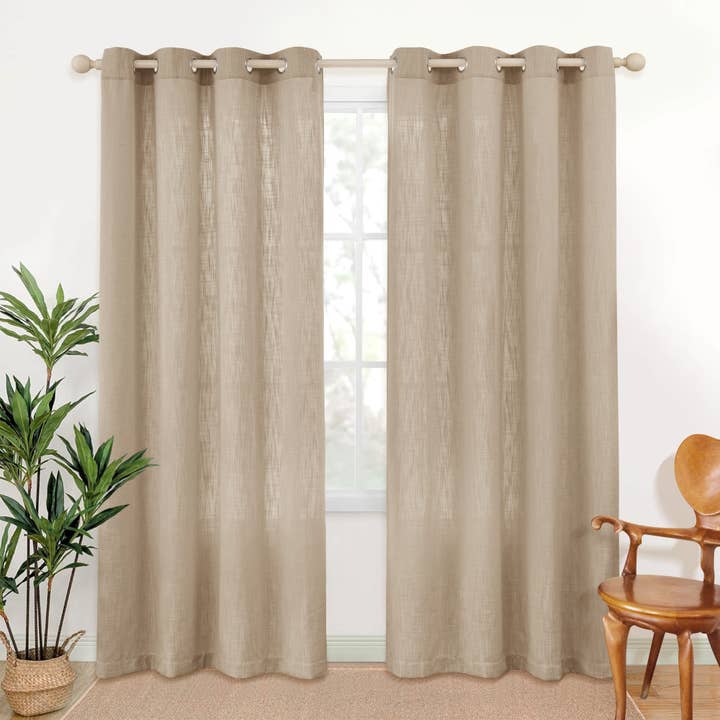 Linen Blend Light Filtering Texture Grommet Pair, 2 Panels for wholesale by Awesome Home