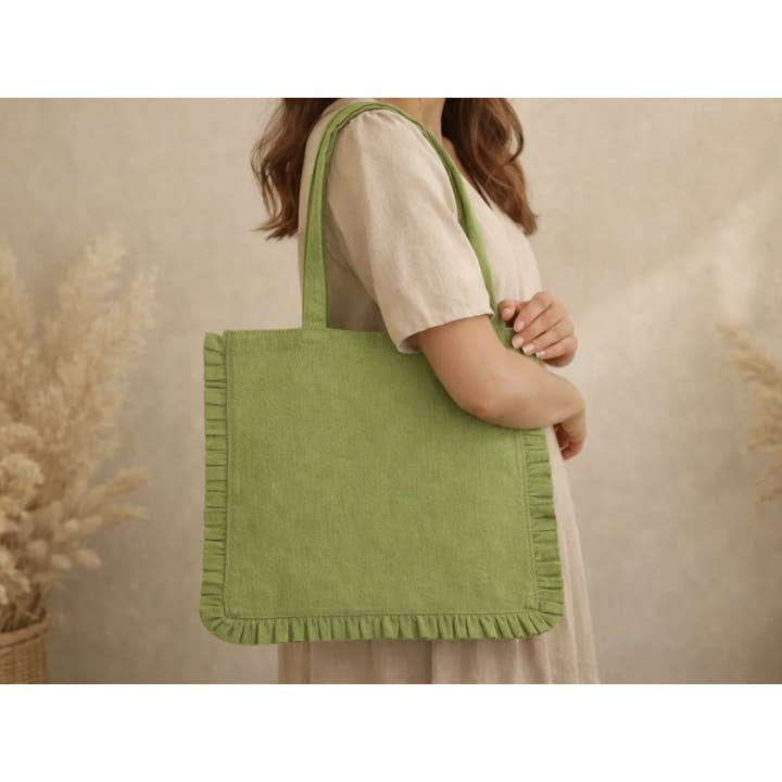 House of Kraft Jewelry & Accessories - Wholesale Tote Bag - Women's - Canvas Ruffle Tote | Canvas Colored Tote Bag | Unbranded 27