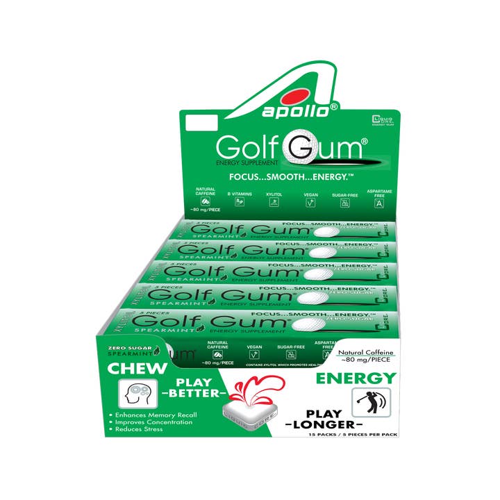 Golf Gum® Tray - 15 packs for wholesale by Apollo Energy Gum