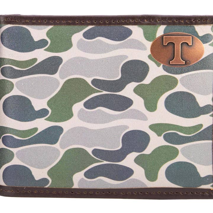 Zep-Pro - Wholesale Wallet - Men's - Tennessee Vols Men's Bifold Old School Camo Leather Wallet.