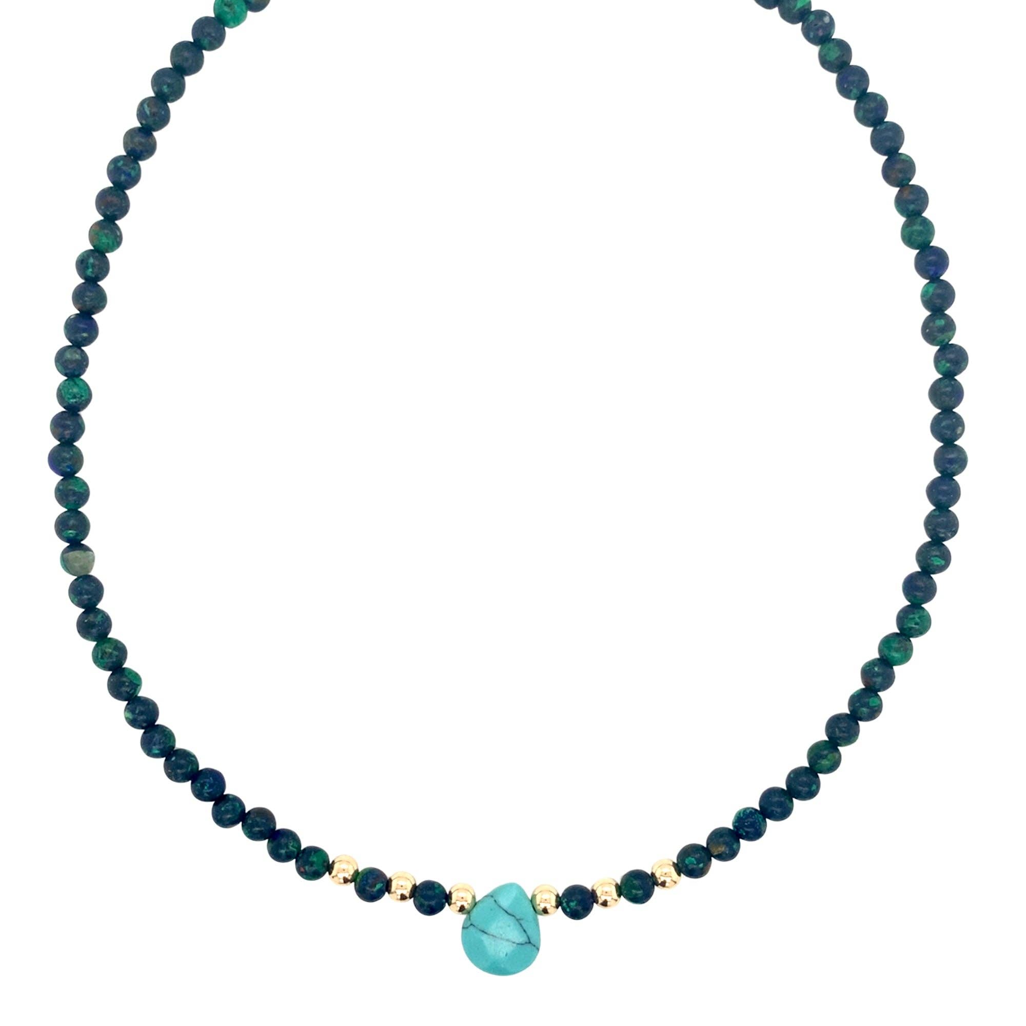 Mali Beads - Wholesale Beaded/Pearl Necklace - Azurite & Turquoise Necklace – Natural Gemstone Jewelry1