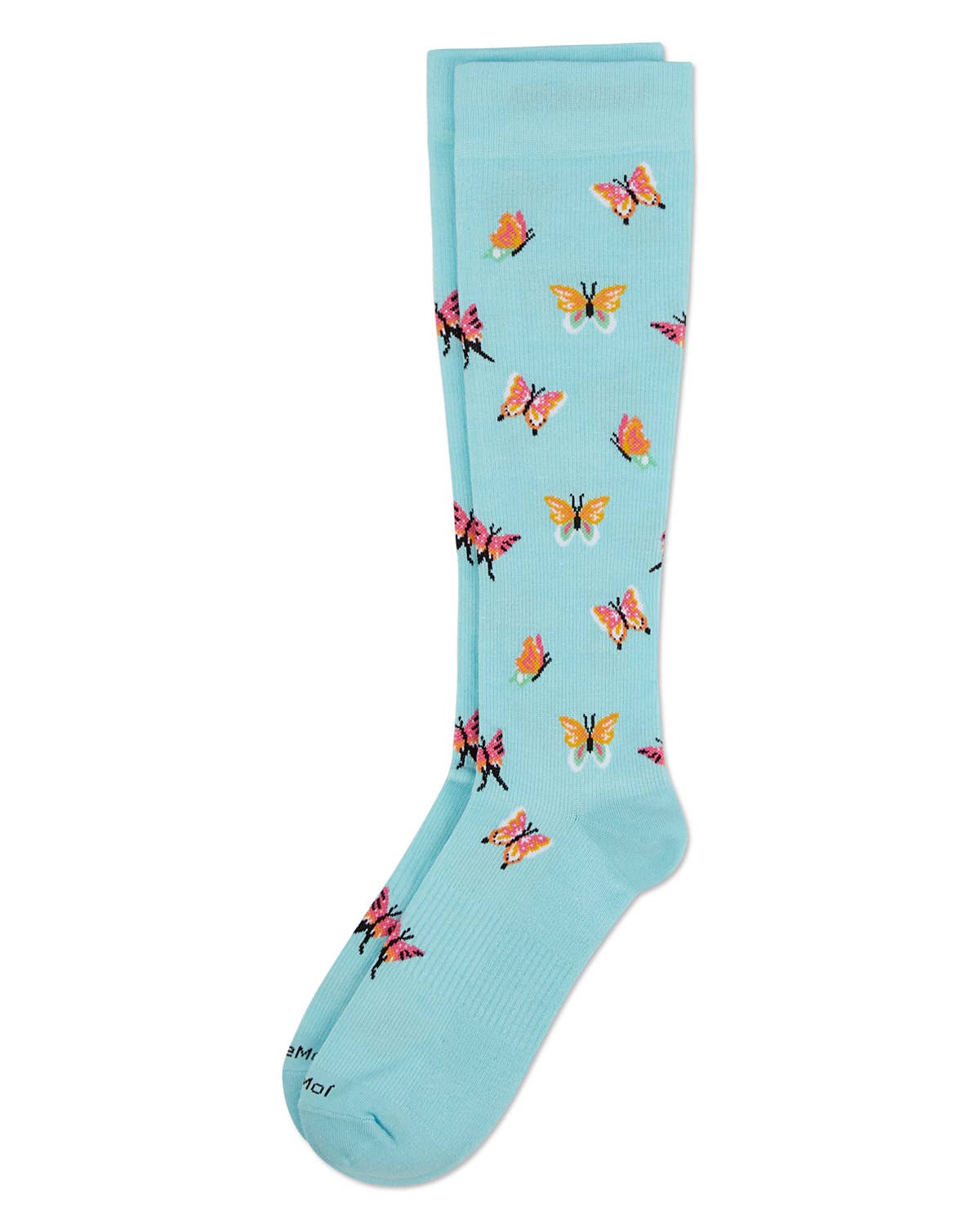 Blue Frost Butterfly Bamboo Compression Socks for wholesale on Faire2