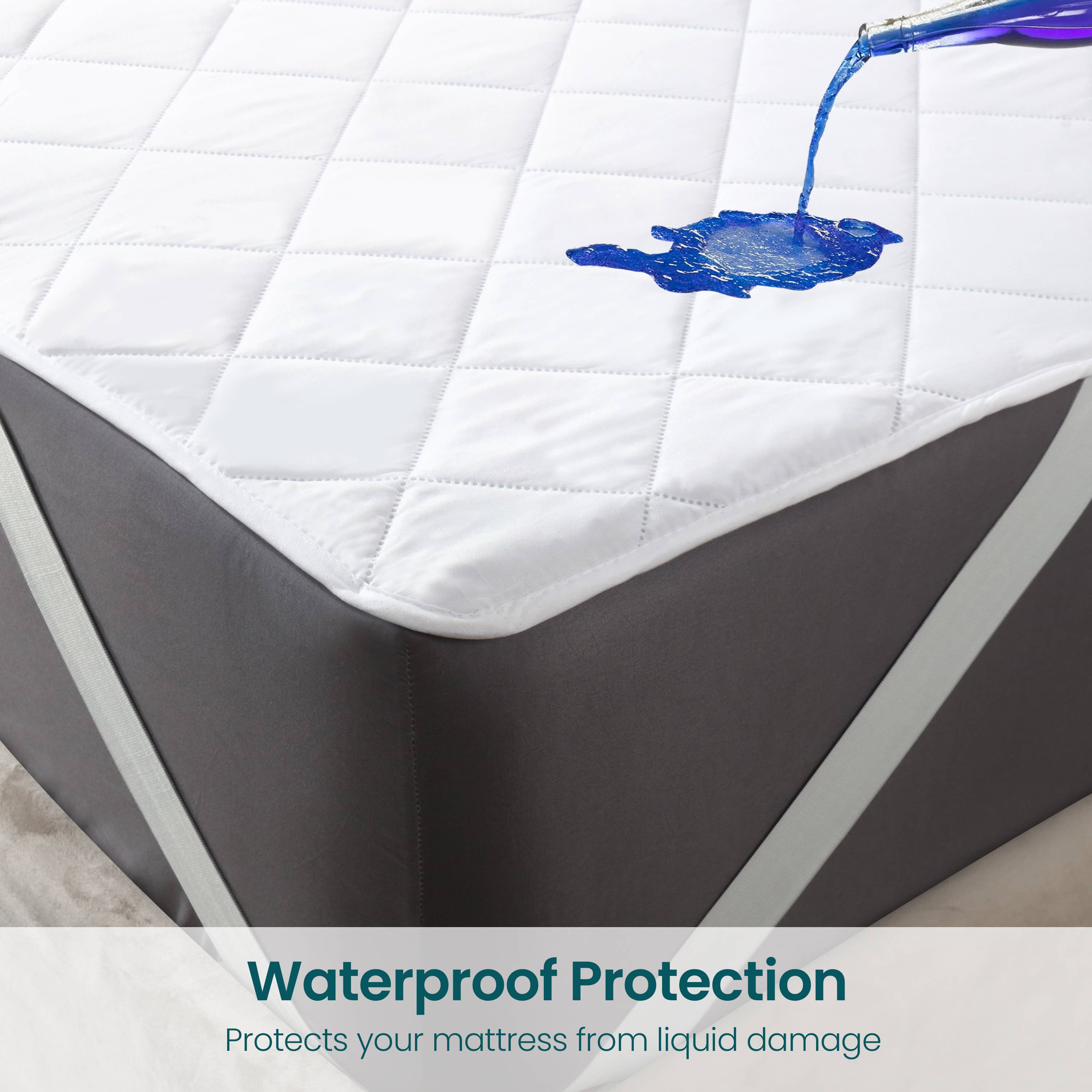 White WaterProof Mattress Protector Microfiber with Elastic Strap  for wholesale on Faire2
