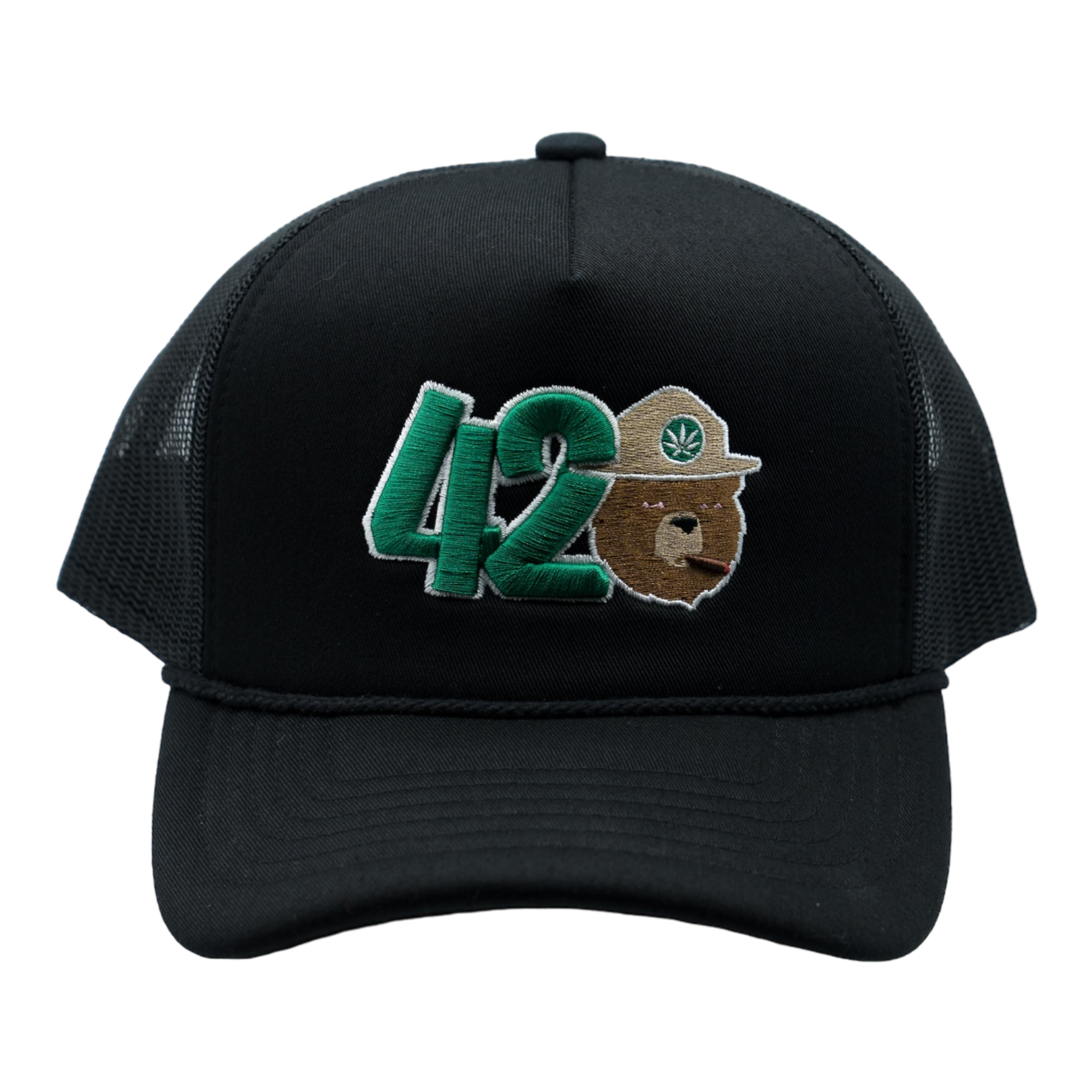 Nebiva - Wholesale Trucker Hat - Unisex - 420 Smokey Bear Foam Trucker Hat (Black)1