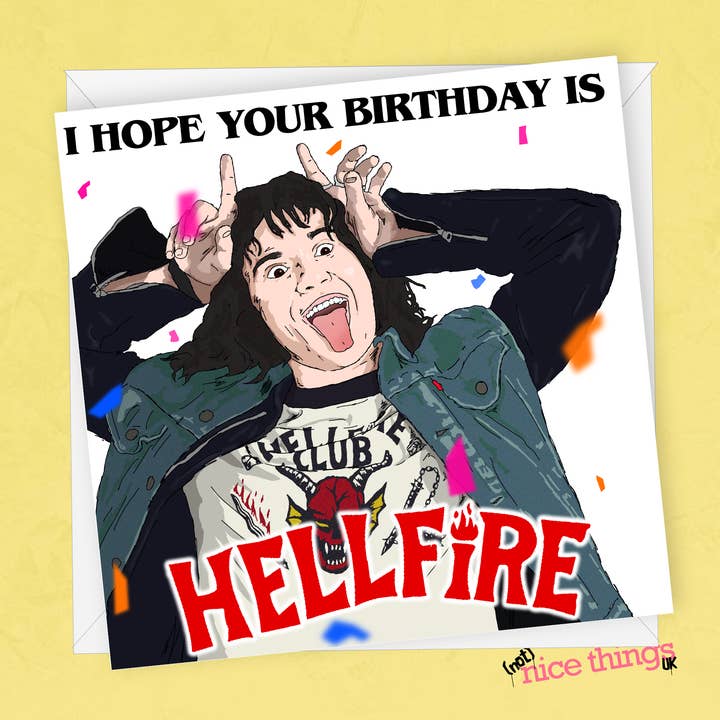 Stranger Things Birthday Card | Eddie Munson Birthday Card | for wholesale by NotNiceThings