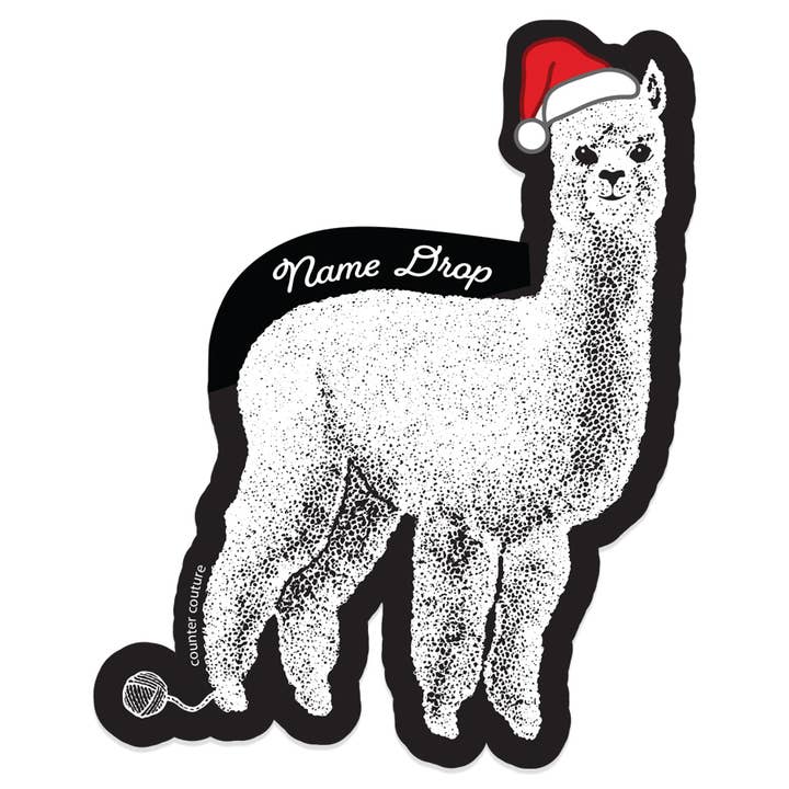 Counter Couture – wholesale Sticker – Santa Alpaca Name Drop Stickers | Customizable1