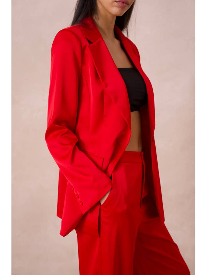 Attentif Paris - Vente Veste de tailleur – femme - Veste cintrée unie en satin53