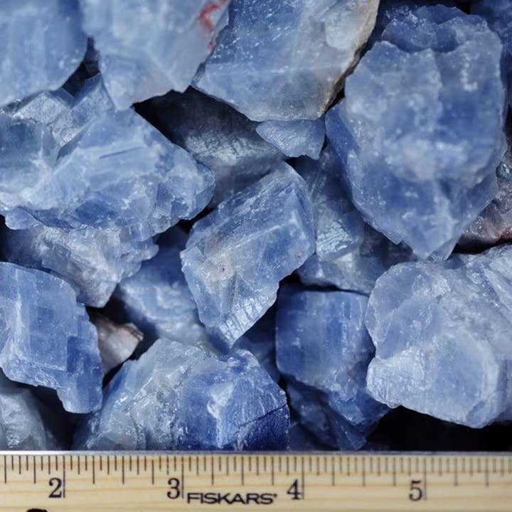 Fantasia Mining - Wholesale Spiritual Stone/Crystal - Rough Blue Calcite- Mexico - 1-2" - Acid Washed Stones (1lb)2