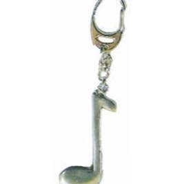 The Music Gifts Company - Wholesale Keychain - Unisex - 8th (Quaver) Note Pewter Keychain