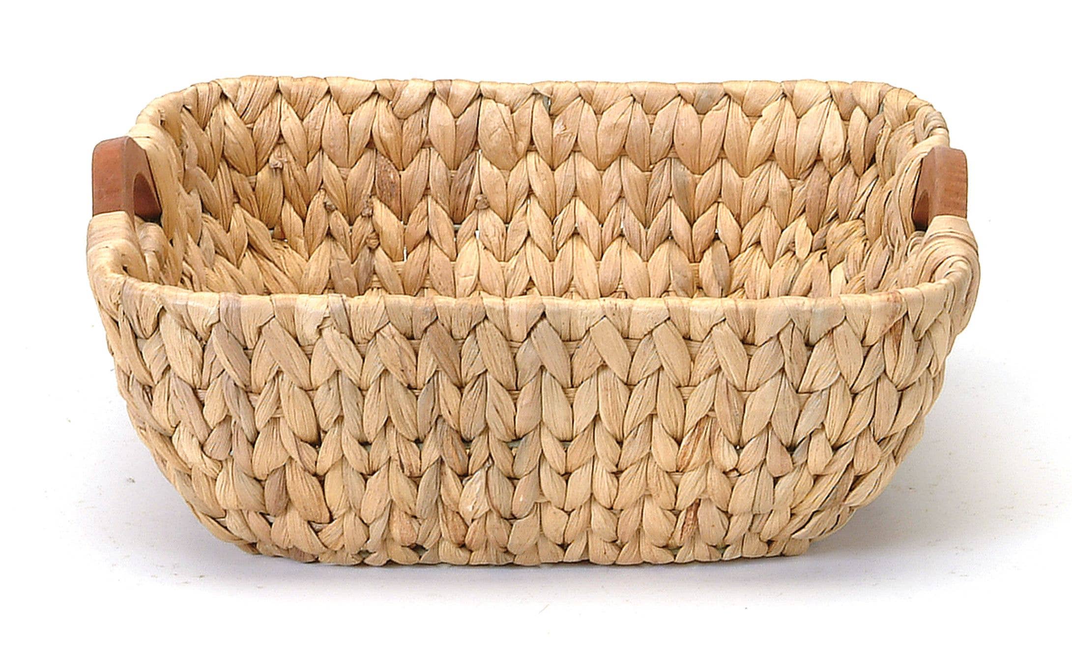 Bacon Basketware - Wholesale Basket - SQ Hyacinth Basket With Wood Handles0