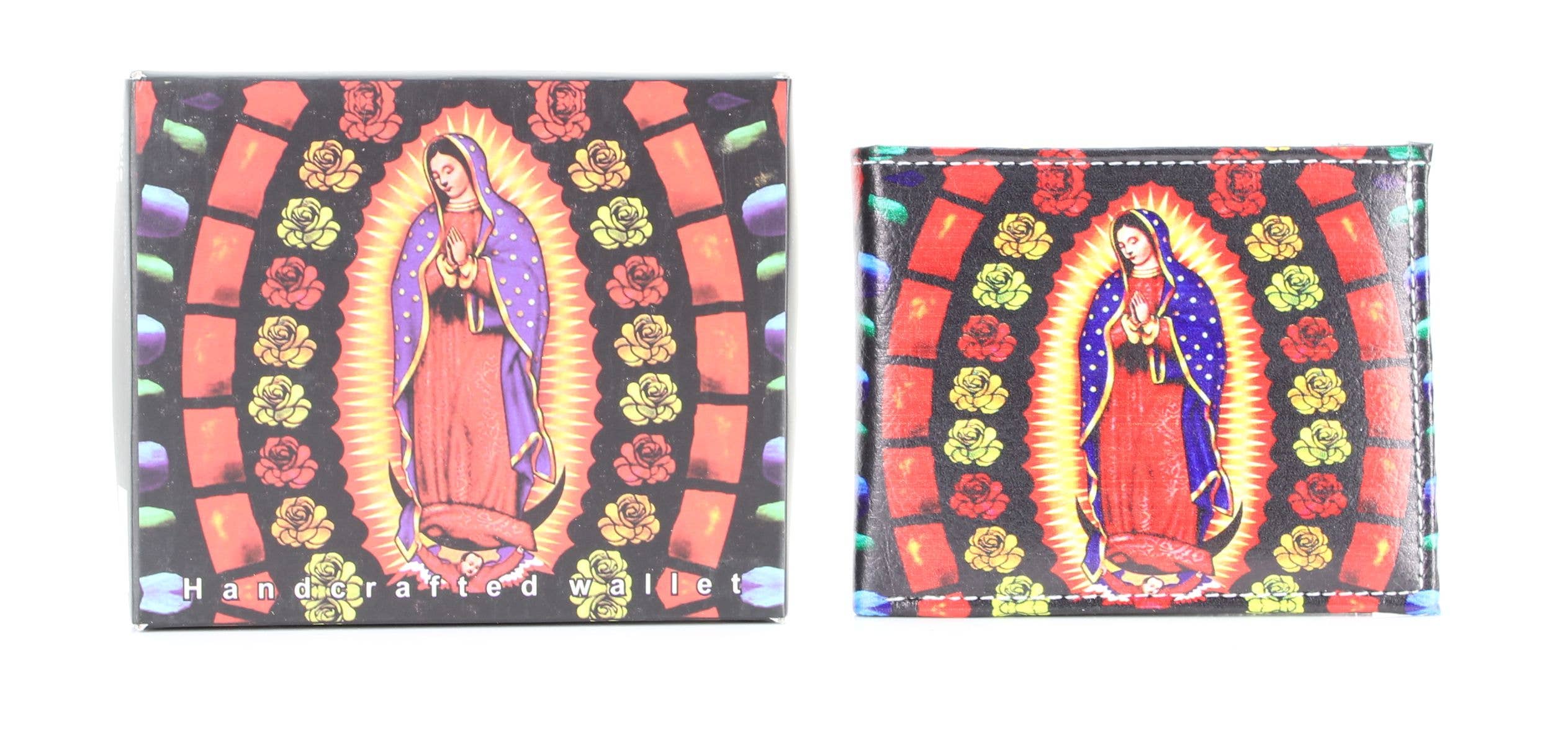 Leather Impressions Inc - Wholesale Wallet - Women's - Lady Guadalupe Roses Vegan Leather Bifold with Gift Box6