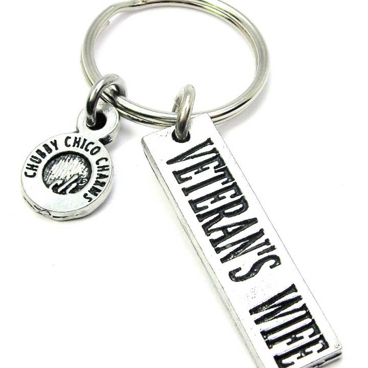 Veteran's Wife Tab Key Chain Military Armed Forces Patriotic for wholesale by Chubby Chico Charms