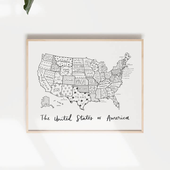 United States of America Map Print for wholesale by By Aleisha