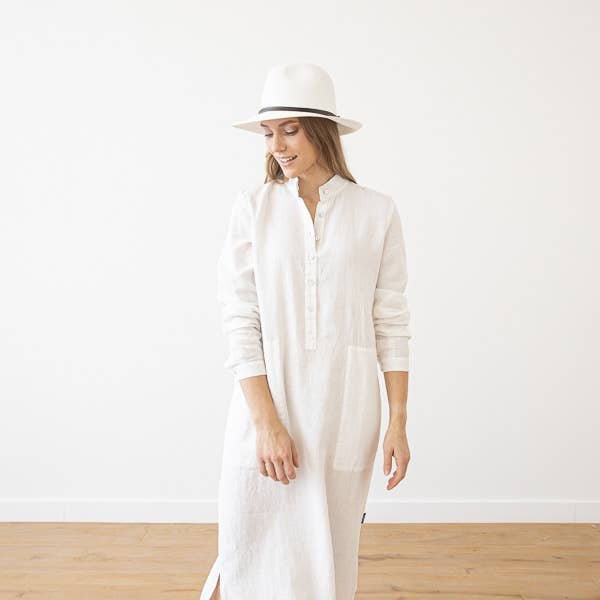 LinenMe - Wholesale Dress - Women's - Linen Dress White Dona