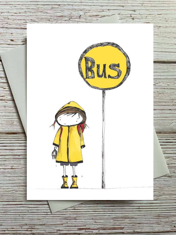 Bus Stop Encouragement Greeting Card - Blank Inside - 100% Recycled - KidStock for wholesale by Bumblejack Cards