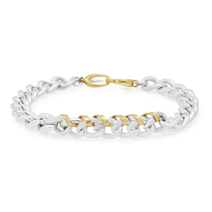 Sterling Silver "Heavy Metal" Wrap-Me-Up Chain Bracelet with two part 14K Gold Lobster Clasp for wholesale by Elliot Young Fine Jewelry