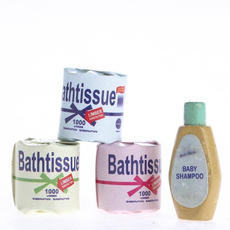 Factory Direct Craft - Wholesale Doll Accessory Kit - Kids - Miniature Bathroom Tissue and Shampoo Bottles 4 Piece Set1