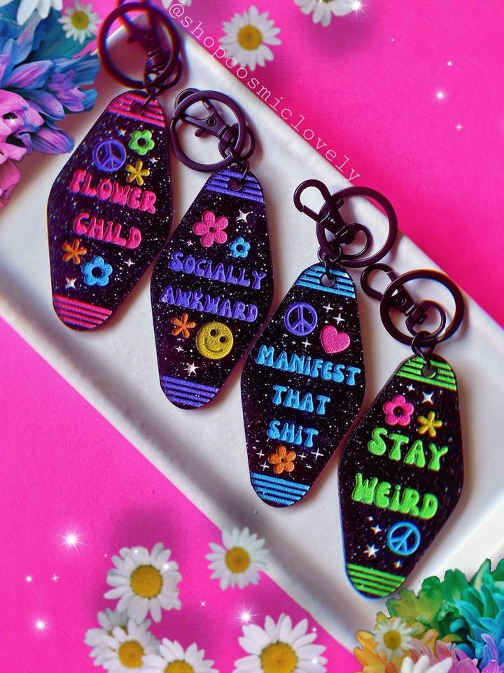 GROOVY Keychains for wholesale by Cosmic lovely