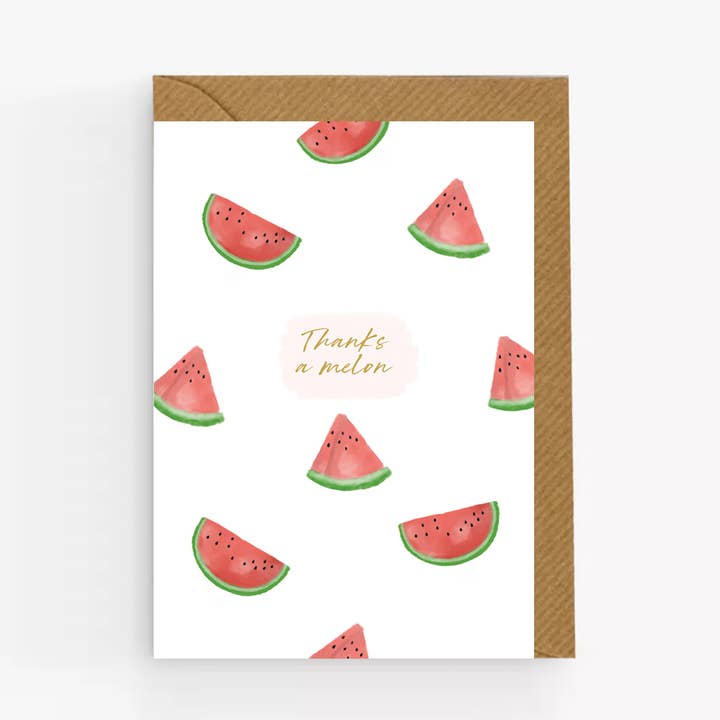 Thanks A Melon Card for wholesale by Moonbean Designs