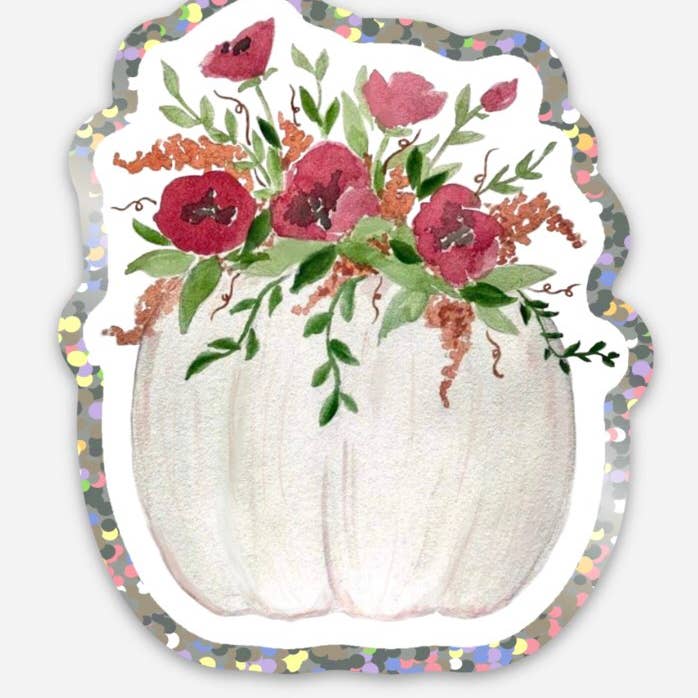 Pompoensticker met waterverf en bloemen voor wholesale door The Small Moments Too