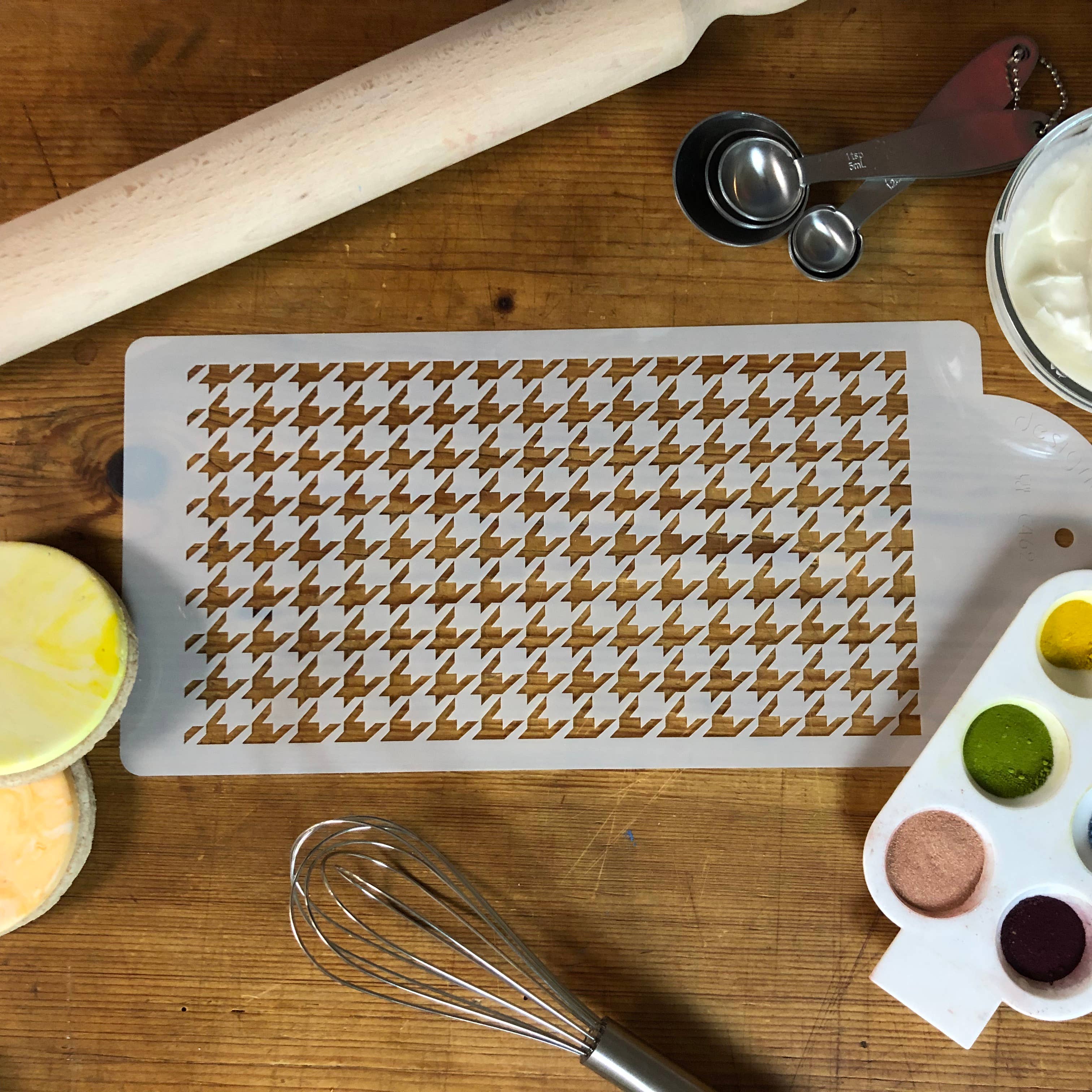 Designer Stencils – Utensílio para artesanato por atacado – Estêncil de bolo Houndstooth2