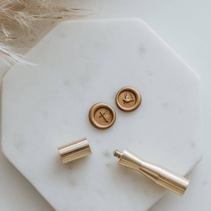 Written Word Calligraphy - Wholesale Decoratieve stempel - Kruis en Duif Mini Lakzegel8