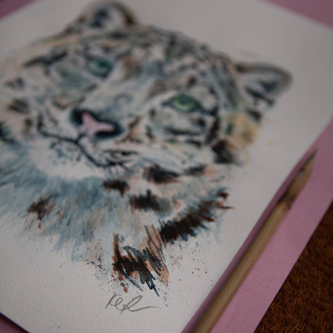 Kate Moby - Wholesale Compact Mirror - Inky Snow Leopard Pocket Compact Mirror4