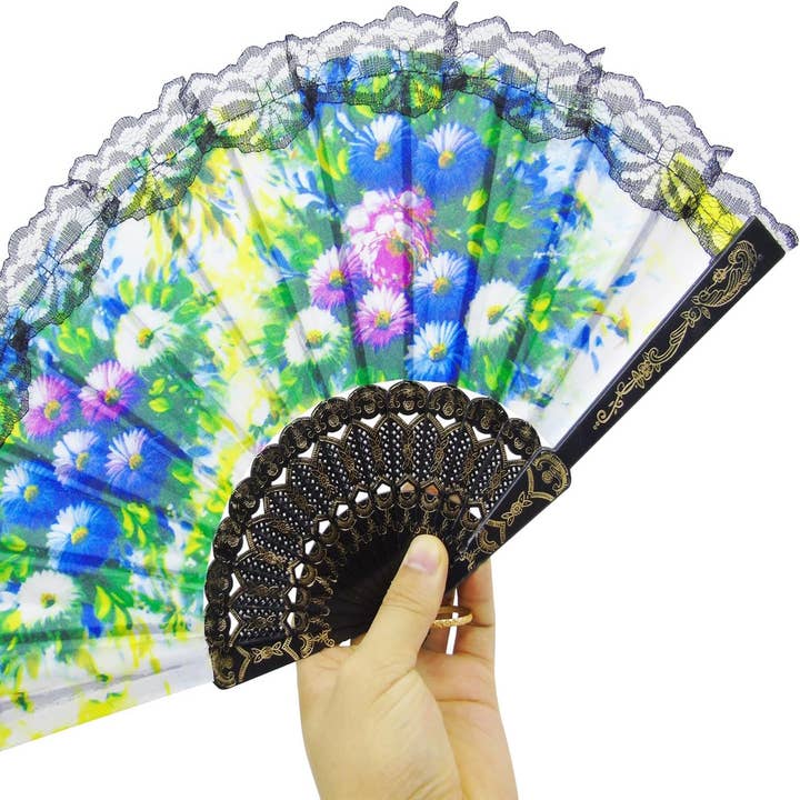 Pagdee Kids Juniors – Großhandel Handfächer – Regenbogen-Glitzer-Spitzenfächer - Sortiert