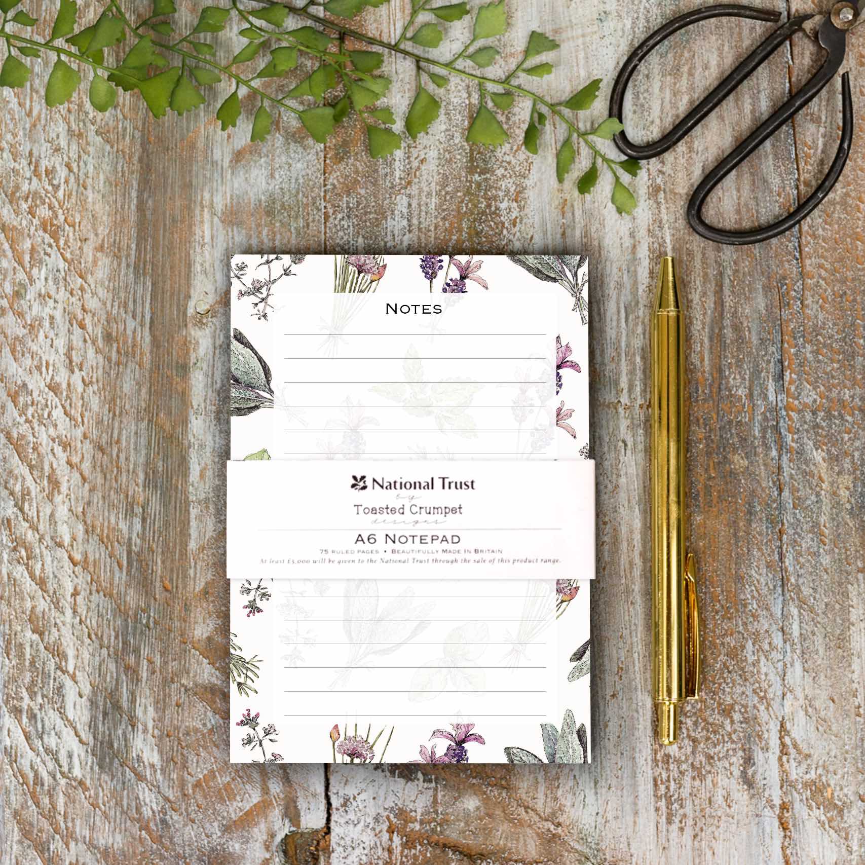 Toasted Crumpet – wholesale  – The Kitchen Gardens A6 Jotter Notepad0