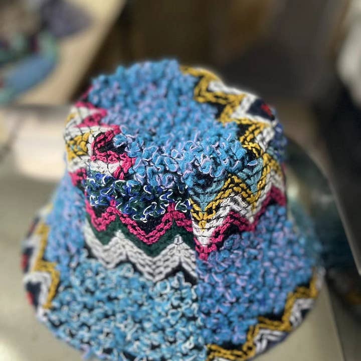 NINEXIS - Wholesale Bucket Hat - Women's - CWAH2213_ETHNIC RETRO COLOR MATCHING KNITTED BUCKET HAT7