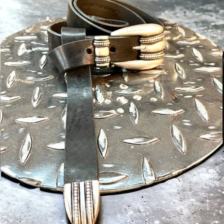 Cinto artesanal, fivela através da ponta por atacado de Brunocenere