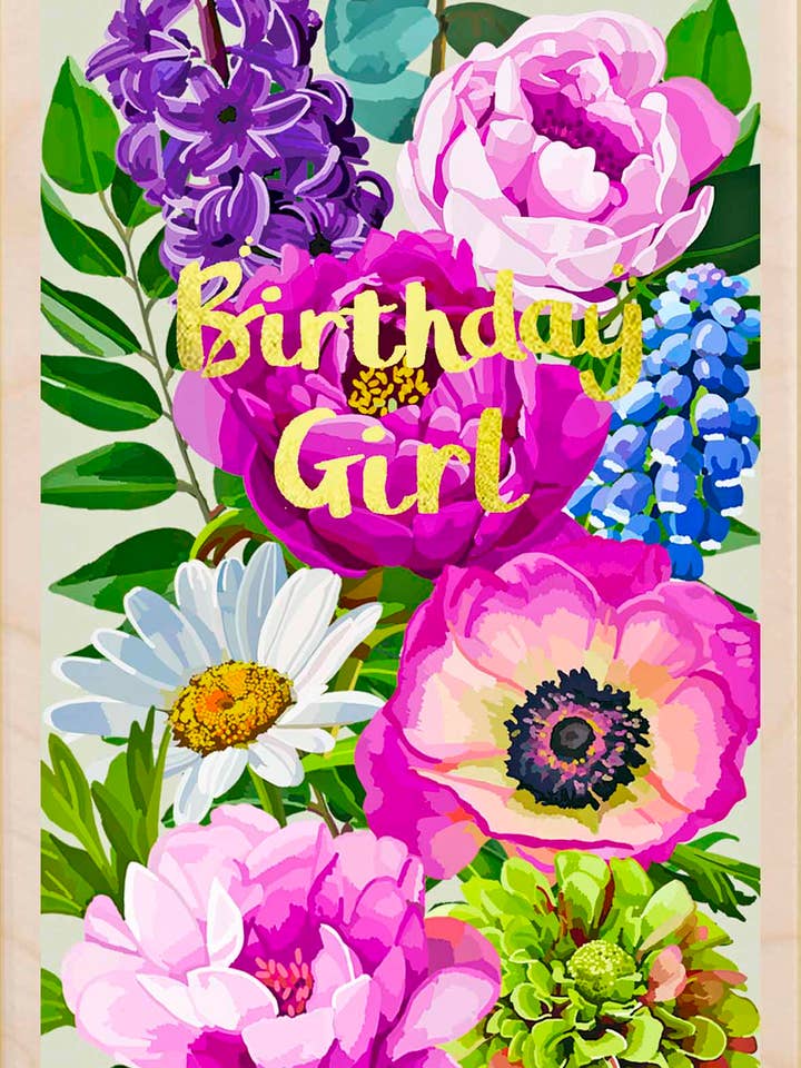 Fødselsdagspige - Miljøvenligt fødselsdagskort for engroshandel hos THE WOODEN POSTCARD COMPANY