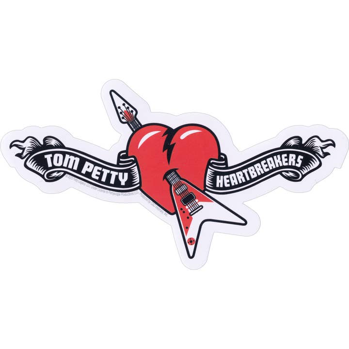 Square Deal Recordings & Supplies - Wholesale Sticker - Sticker - Tom Petty - Heartbreakers Guitar Thru Heart Logo