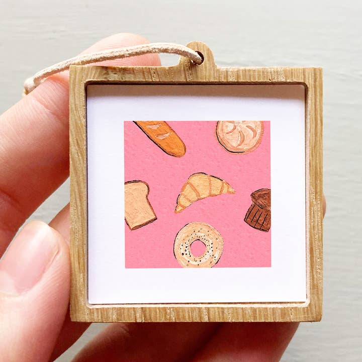 Mini 1" Bread Gouache Art Print for wholesale by Mick's Art Goods